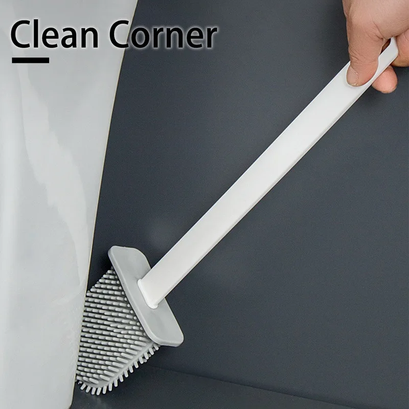 

Silicone Brush Toilet Brush Holder Creative Cleaning Brush Set Toilet Brush Holder Set Clean Tool Durable Bathroom Products