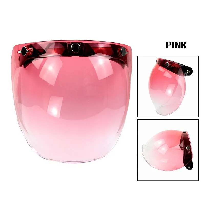 Защитный козырек для мотоциклетного шлема винтажный зеркальный с 3 кнопками