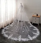 Женская свадебная фата It's yiiya, белая Длинная фата с кружевными краями и цветочным рисунком, с гребнем, длиной 345 метров на лето 2019
