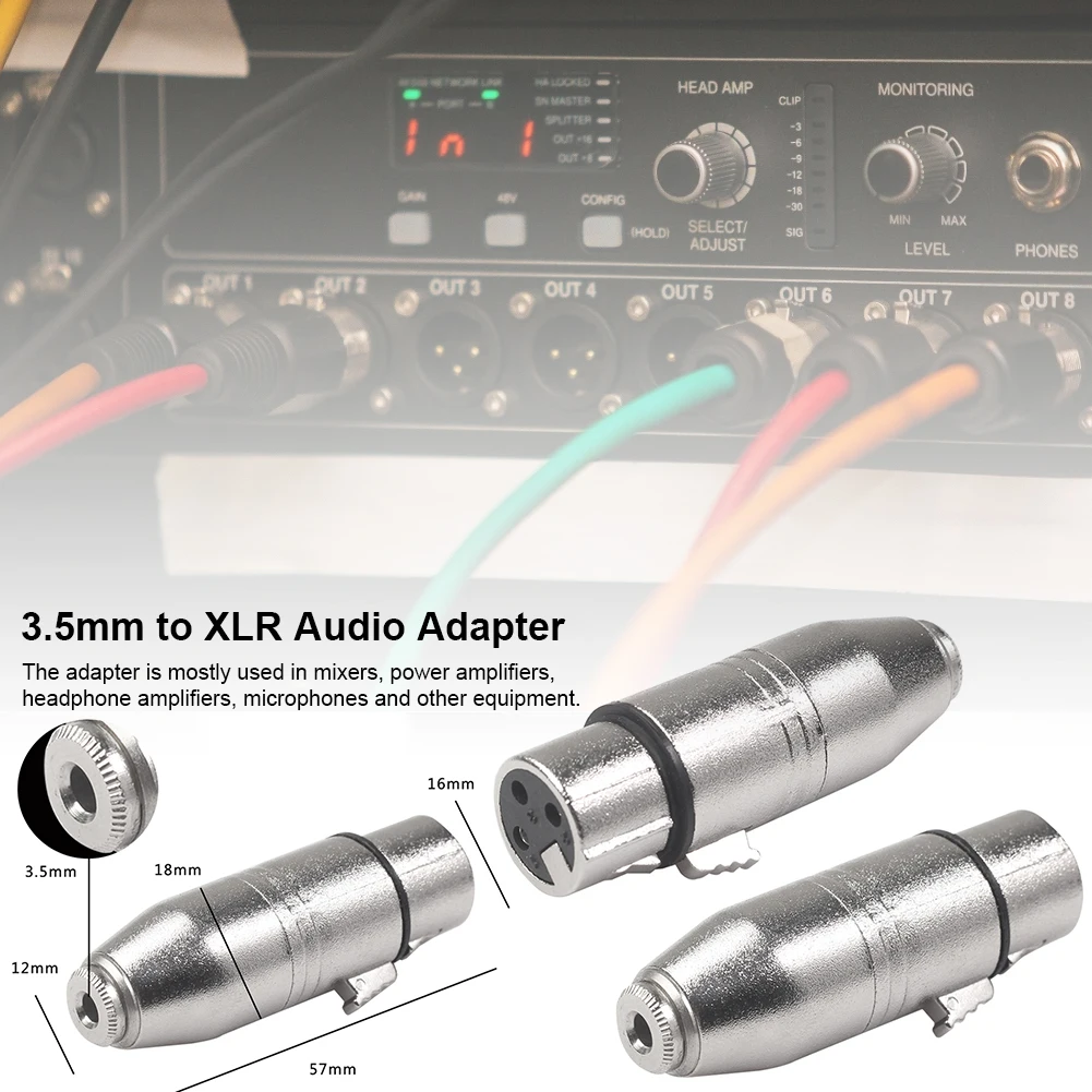 Переходник с гнезда 3 5 дюйма на гнездо XLR SA533 корпусом из цинкового сплава в сборе