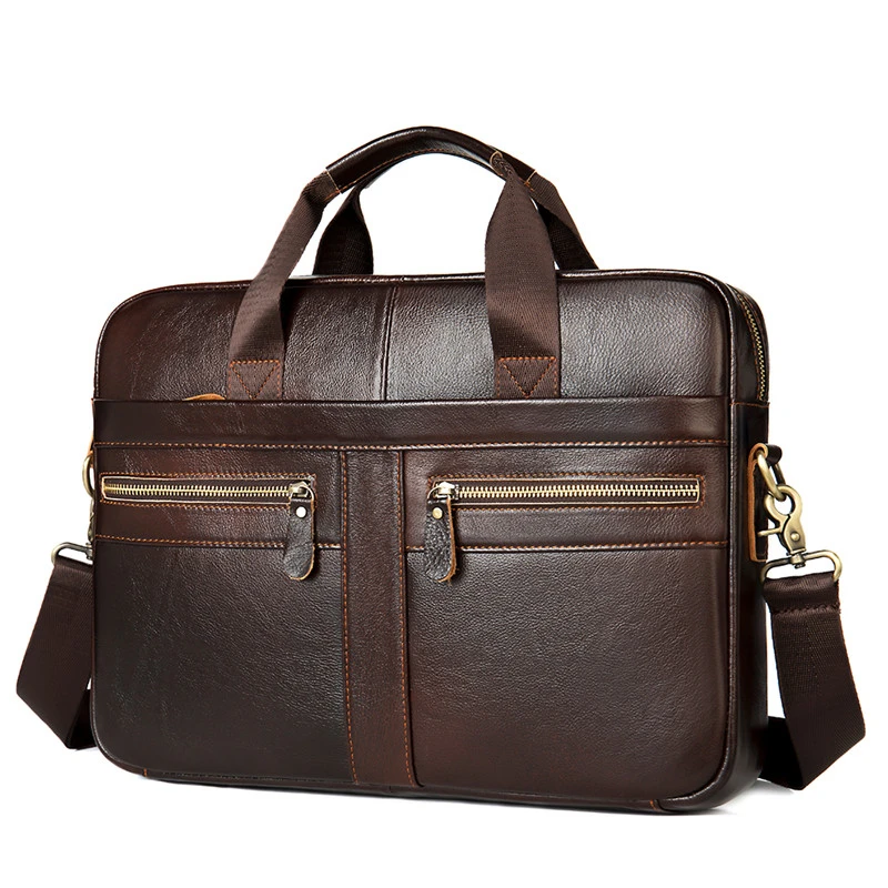 Роскошный мужской портфель из натуральной кожи, деловая сумка для ноутбука из воловьей кожи, мессенджер от AliExpress RU&CIS NEW