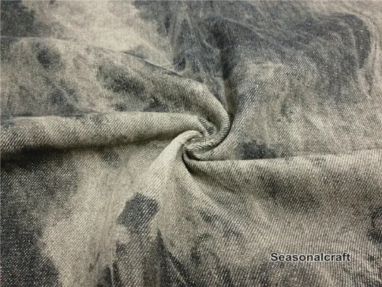 Джинсовая хлопковая ткань Потертая джинсовая синяя сделай сам шитье QT417