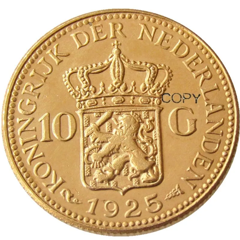 Нидерланды, Wilhelmina I, 10 Гульден, 1925 Позолоченные копии монет