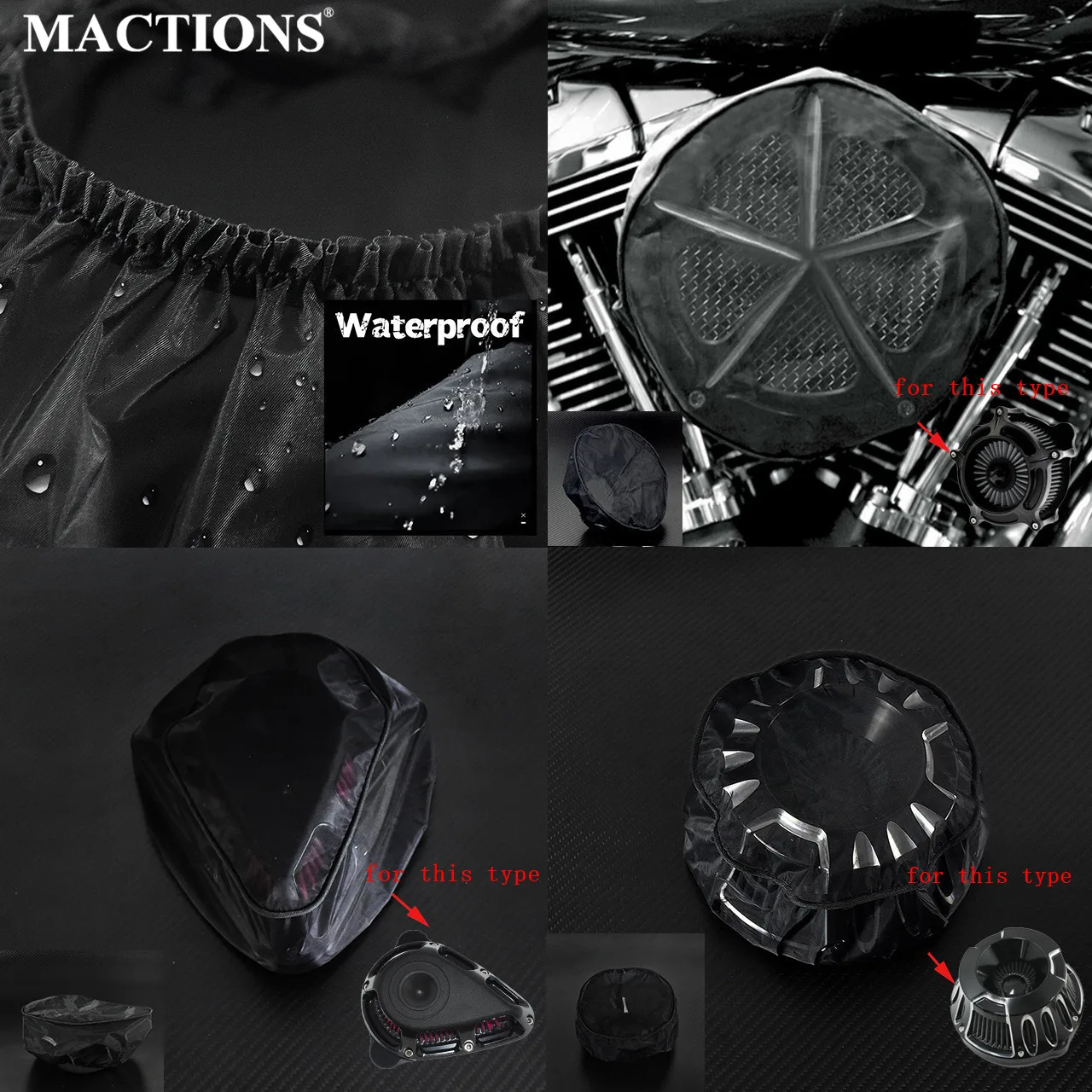 

Водонепроницаемый черный воздушный фильтр для мотоцикла, защитный чехол для Harley Touring Dyna Softail Sportster 883 1200 48 72