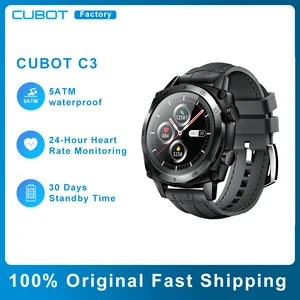 cubot c3 smart watch men sports clock heart rate monitor fitness tracker 5atm waterproof smartwatch for android ios phone free global shipping