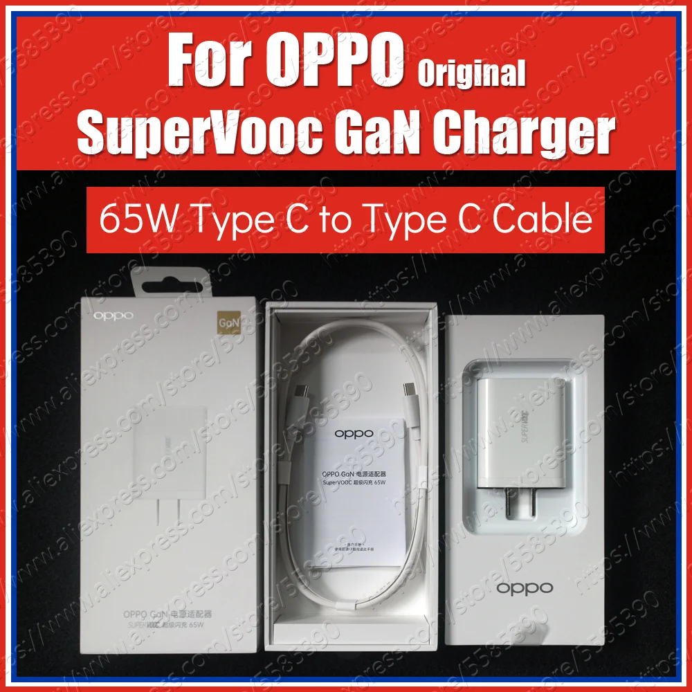 VCA7JCCH GaN 65W OPPO Super Vooc 2.0 USB C to Type C Charger Power Adapter EU UK AU For Find X2 Pro Reno 5 Pro 4 Pro 3 Pro Ace 2