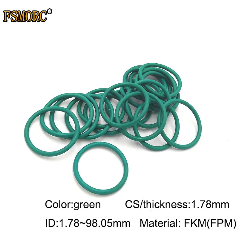 Зеленые уплотнительные кольца FKM ID1.78mm ~ 98 05mm * 1 78mm толщиной/CS маслостойкое