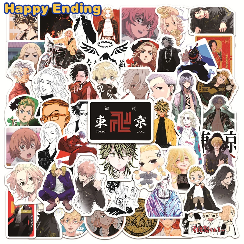 Наклейки в стиле граффити с японским аниме Мстители Токио для детей мотоциклов