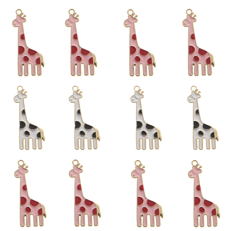

10Pcs/lot DIY Fashion Color Giraffe Alloy Enamel Charms Women Handmade Necklace Bracelet for Women Jewelry Making Accessories