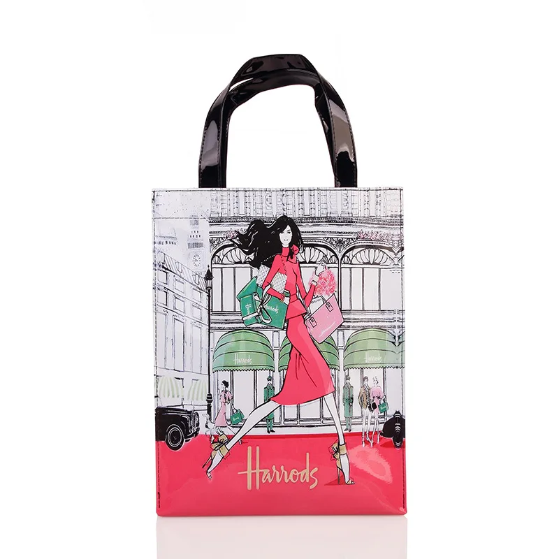 

PVC Reusable Shopping Bag Women's Bag Eco Friendly Flower Shopper Bag Waterproof Handbag Lunch Tote Shoulder Bag