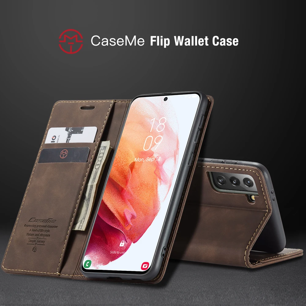 Чехол-бумажник для Samusng Galaxy S21 S20 S10 S9 S8 Note10 Plus Note20 ультратонкий откидной Магнитный
