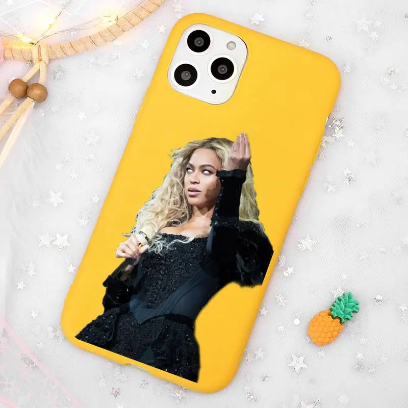 

homecoming album BeYonC Phone Case Candy Color Yellow for iPhone 11 12 pro XS MAX 8 7 6 6S Plus X 5S SE 2020 XR