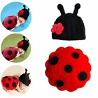 2 шт.компл. новорожденных Подставки для фотографий Детский костюм, зимняя детская шапка милый насекомых кардиган Крючковой вязки ансамбль дeтскaя oдeждa