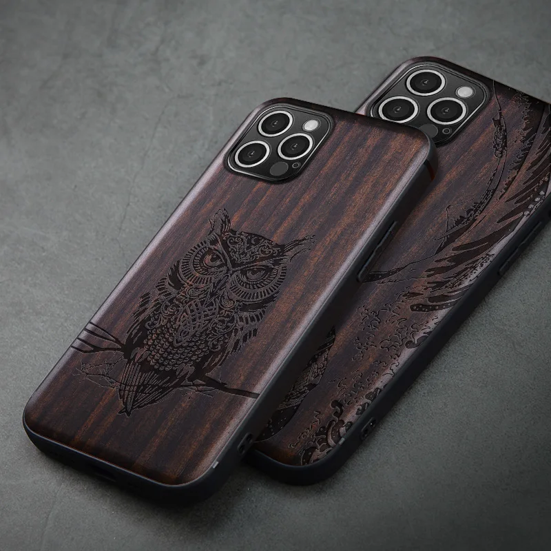 elewood for samsung s21 plus ultra wood cases iphone 11 12 13 pro mini se 2020 7 8 plus xr xs max wooden shells phone ebony hull free global shipping