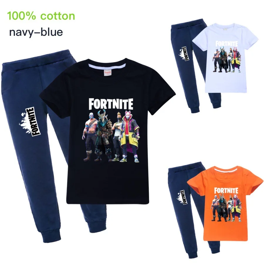 Модная одежда FORTNITE рубашки в стиле игры для детей хлопковая девочек комплект