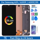 6,4 ''Super AMOLED LCD для SAMSUNG Galaxy A20 A205 SM-A205F A205A дисплей сенсорный экран дигитайзер Замена