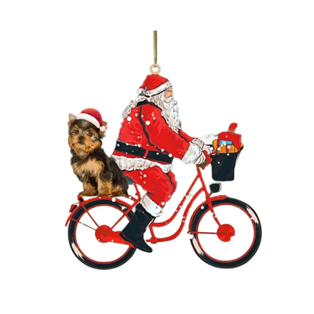 

2021, украшение для рождественской елки, украшение для елки, подвеска в виде Санта-Клауса, для езды на велосипеде с очаровательным