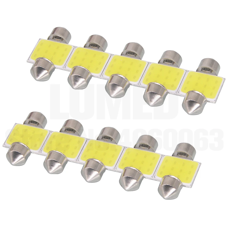 500x Festoon C5W COB светодиодный светильник 31 мм 36 мм 39 мм 41 мм для салона автомобиля купольный светильник для чтения источник 12 В