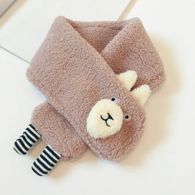 Осень зима 2019 Детский шарф с мультяшным рисунком модный однотонный кольцо в