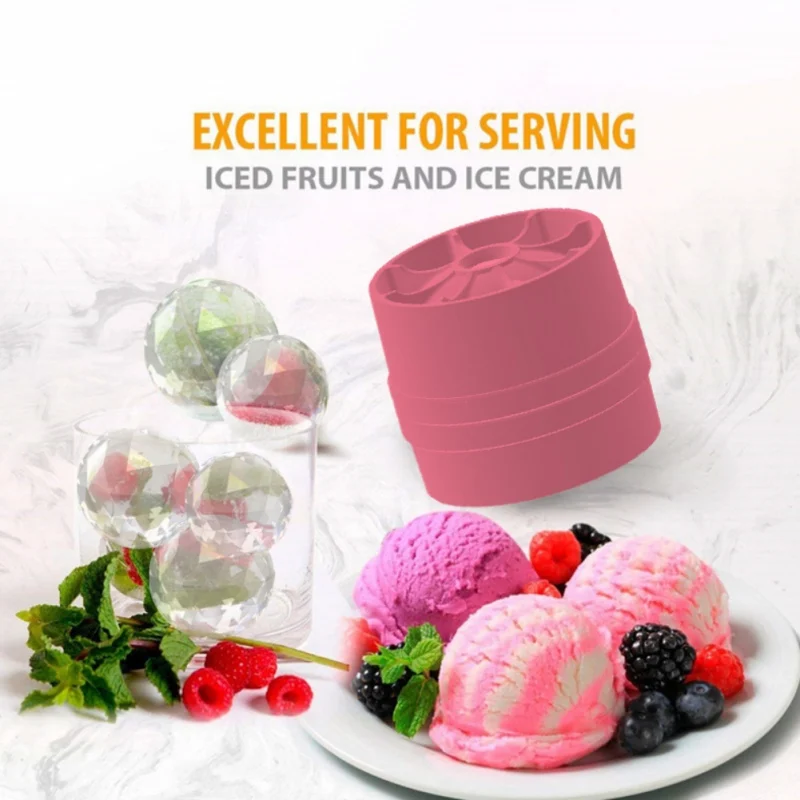 Diamond Ball Shape Silicone Ice-Cube Mold For DIY Cake Candy Chocolate Baking |