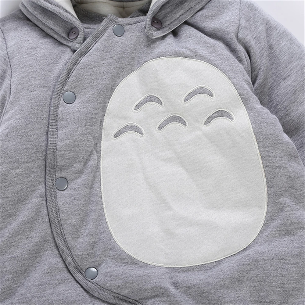 Комбинезон с рисунком Тоторо для новорожденных хлопковая одежда капюшоном в