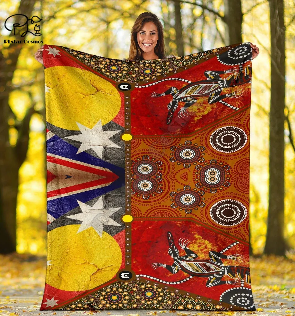 

Aboriginal pattern Fleece Blanket 3D full printed Wearable Blanket Adults/kids Fleece Blanket drop shippng style -2