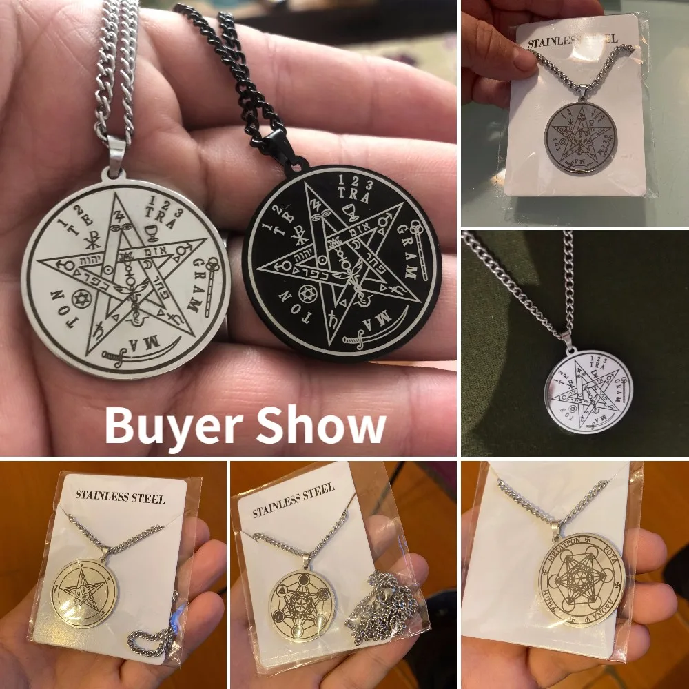 LIKGREAT Нержавеющая сталь сатаны тетраграмматон кулон пентаграмма Цепочки и