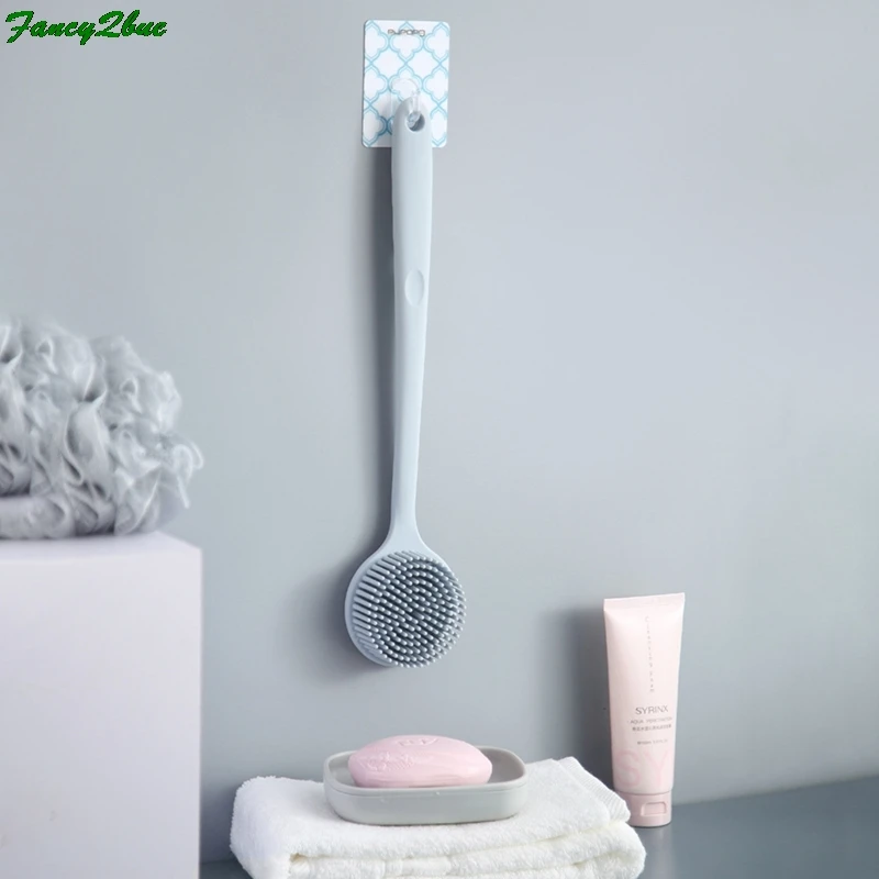 

Bath Shower Body Brush Silicone Long Handle Bathroom Wash Brush Bathing Massage Back Body Exfoliating Brush