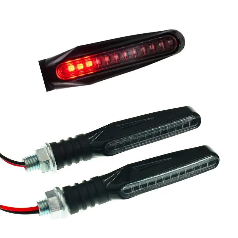 

2020 New Motorcycle Turn Signals Light 12 SMD Tail Flasher Brake Lamp Flowing Water Light