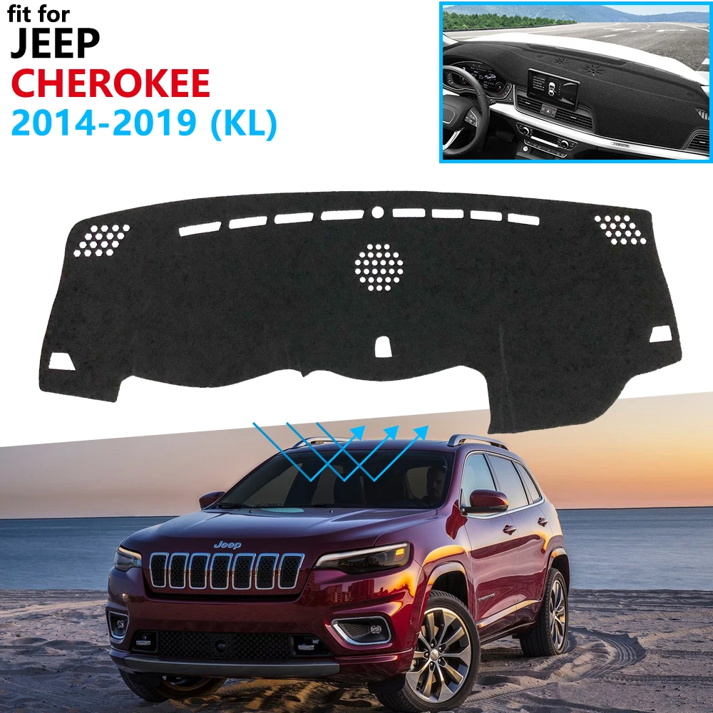 Защитная накладка на приборную панель для Jeep Cherokee KL 2014 ~ 2019 автомобильные