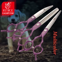 fenice jp440c 6 57 inch pet grooming scissors set straightthinningcurved dog grooming shears set teddy dog grooming