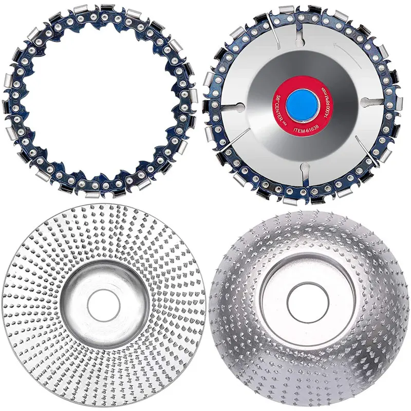 

4PCS Wood Carving Disc (4 Inch, 22 Teeth) Grinder Shaping Disc Wheel Sanding Angle Grinder for Wood Cutting