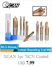 XCAN 1 шт. 1-12 мм нано синее покрытие 2 Флейта плоский концевой фреза 50 градусов Карбид Концевая фреза ЧПУ фреза