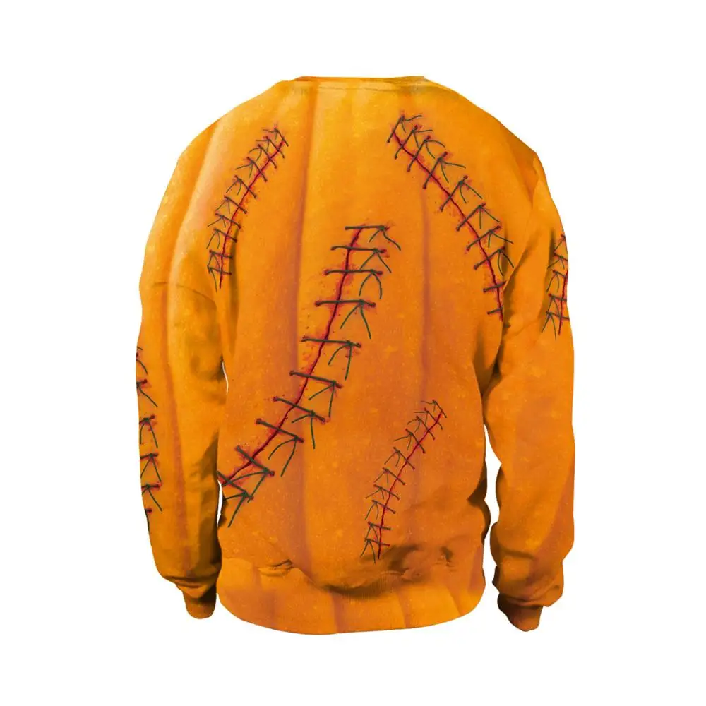 Толстовки унисекс для взрослых Толстовка на Хэллоуин с 3D принтом Страшная Тыква