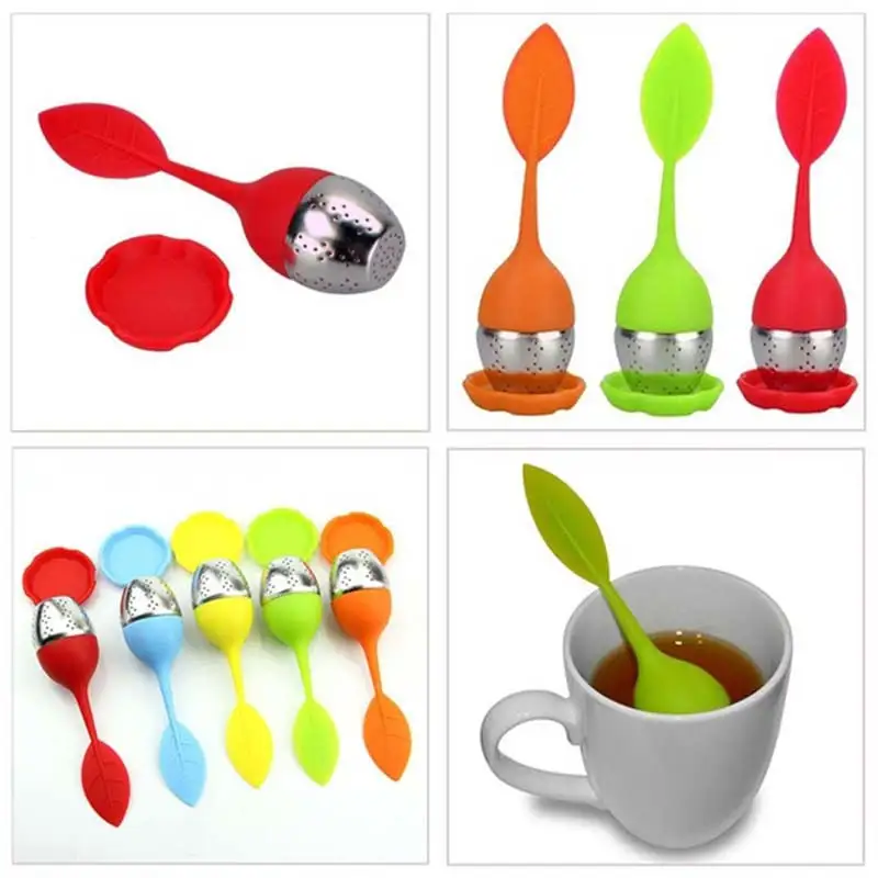 Творческий листьев чая силикона качества еды крылом многоразовые чай аксессуар