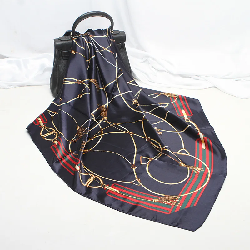 Модный Шелковый шарф модный платок из фуляра атласная шаль шарфы большого