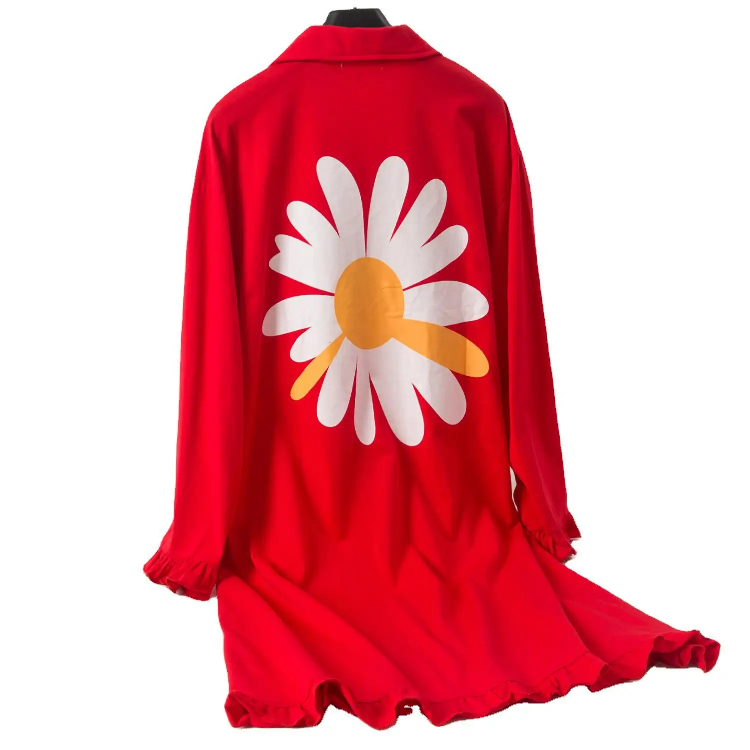 

New Sleepwear Cotton Shirt Collar Long Sleeve Nightdress Women Nightwear Autumn Sweet Lotus Leaf Home Lovely Loose Nightgowns