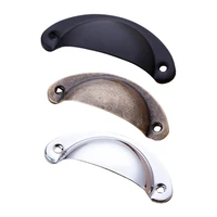 10pcsset cabinet knob drawer handle semicircle door handles semicircular shell shape antique iron fashion 82mm black
