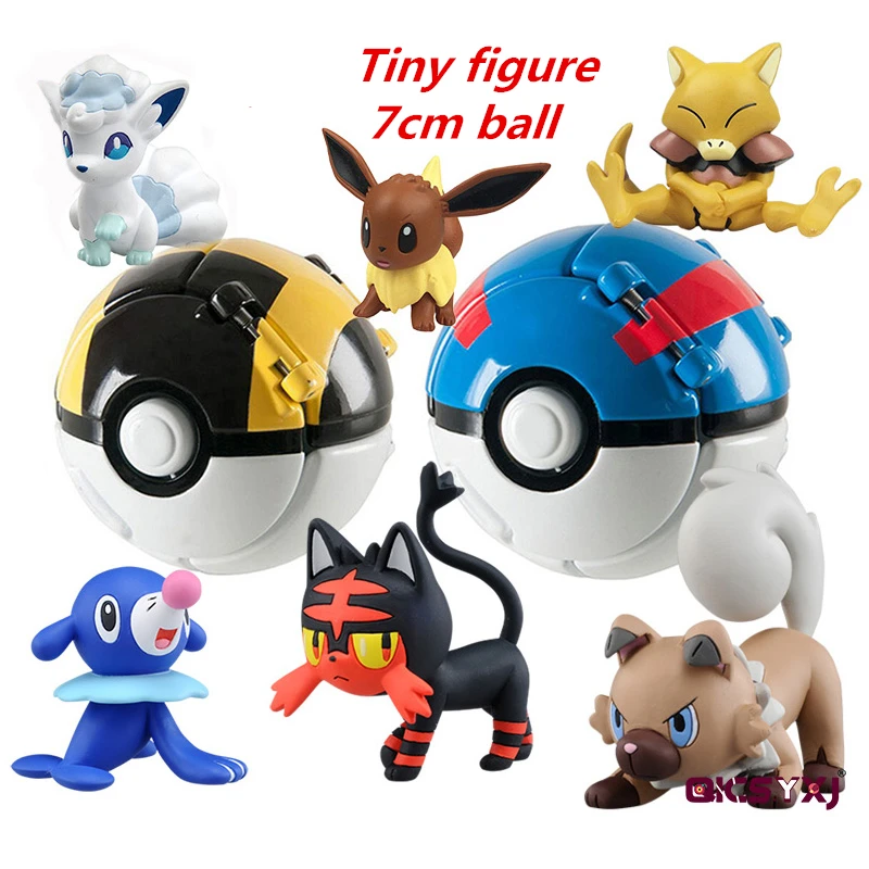 Pokeball + 1 шт. крошечные фигурки внутри героев игрушки мяч Покемон Eevee Vulpix Fennekin Cubone