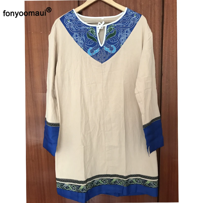 Для взрослых мужчин Винтаж Средневековый Ренессанс хлопок печатных Костюм