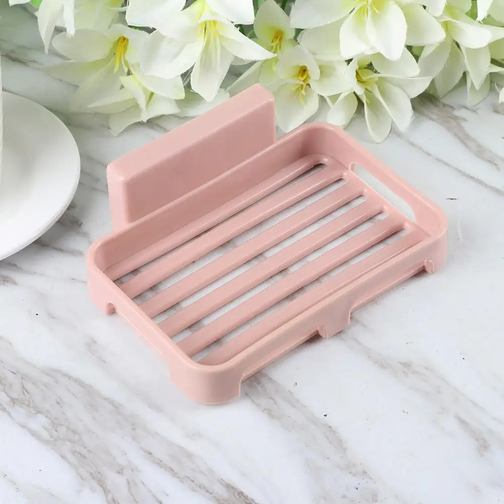 

Punch-free Soap Box Strong Seamless Single-layer Drain Rack Plastic Soap Dishes for Household Bathroom Storage Box