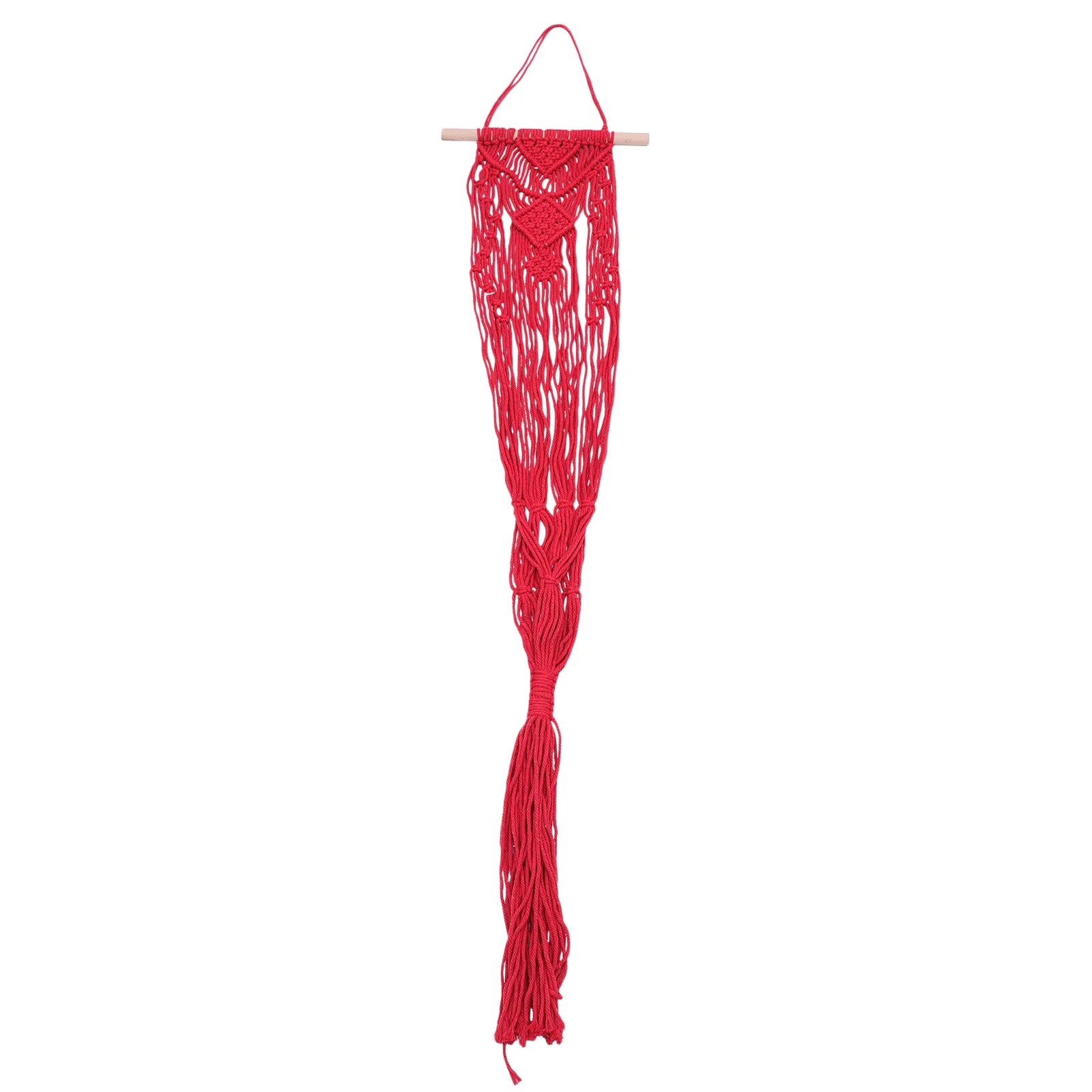 

1Pc Cotton Rope Woven Hanging Pot Net Creative Macrame Flowerpot Hanger Red