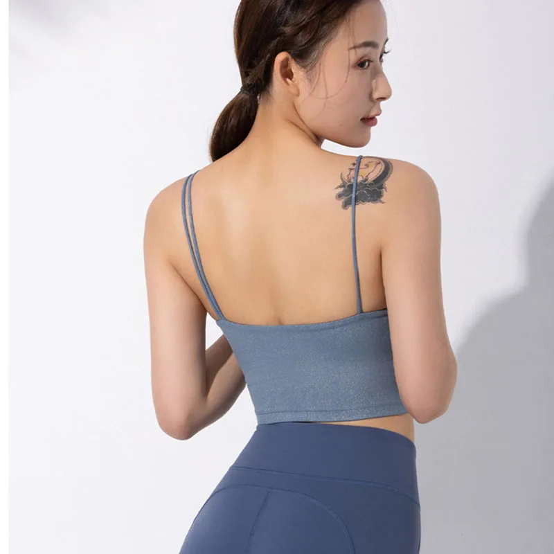 

Push Up Sexy Gym Yoga Athletic Bras Crop Tops Women Racerback Stretchy Padded Workout Fitness Sports Bras Tops