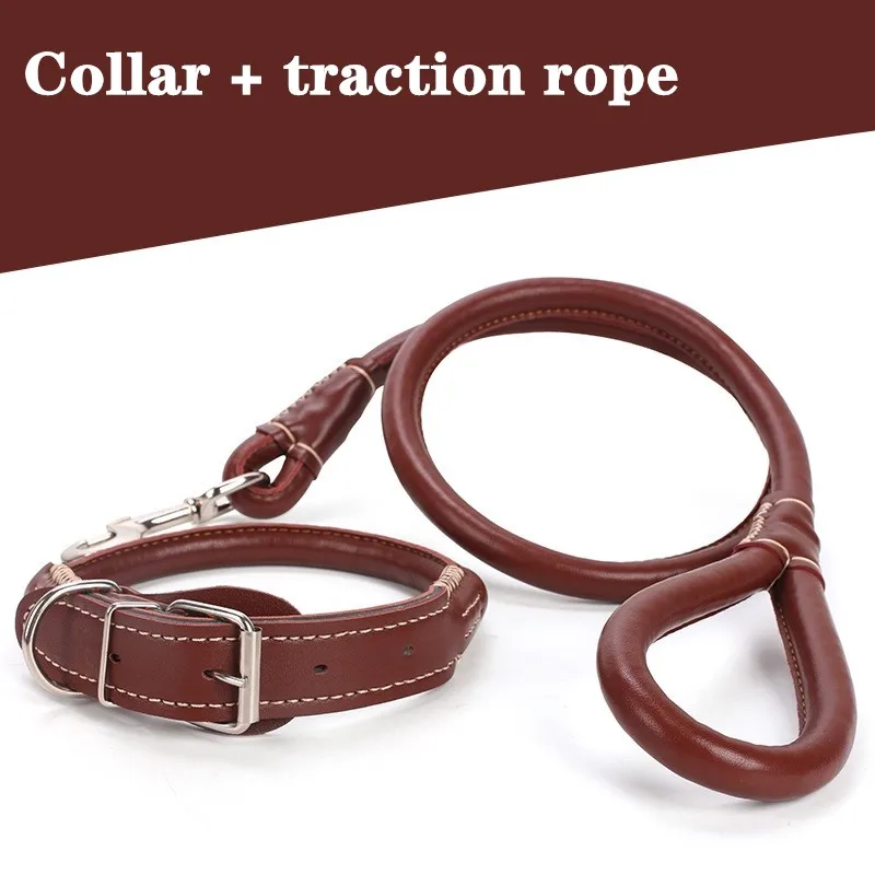 Ошейник для домашних животных Тяговая веревка однотонный ремень собак большого
