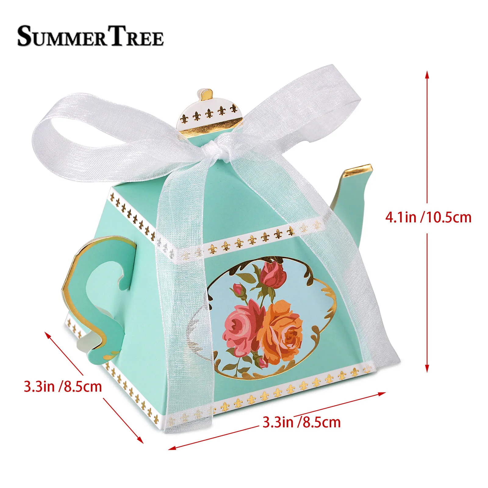 20 100 шт. коробочки для конфет чайный тематический чайник форма свадебные сувениры