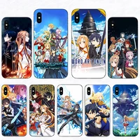 anime comic sword art online phone case for iphone 13 11 pro max 12 mini xs shell 6 8 7 plus 6s 5 se 2020 xr x mobile hard cover