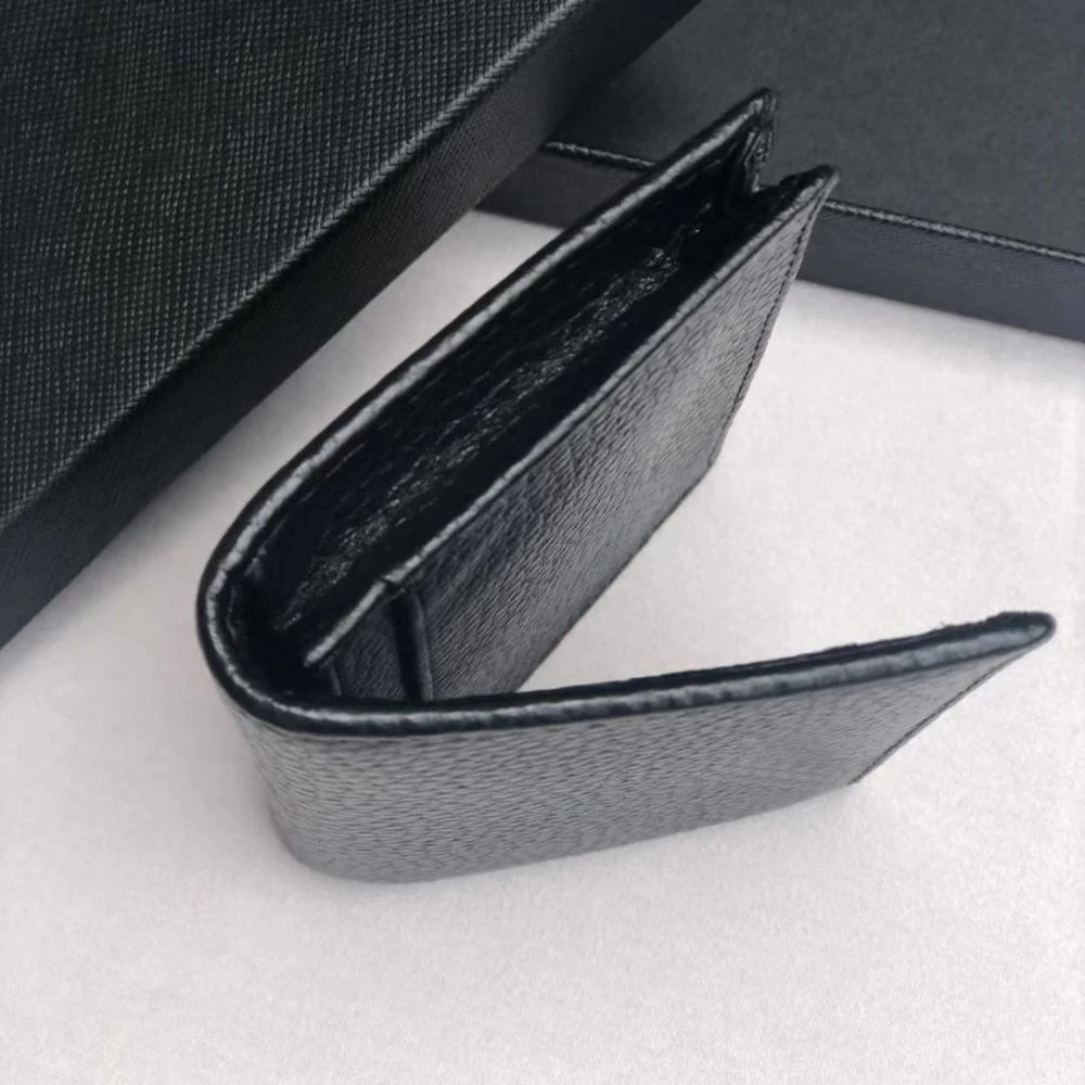 Мужской кожаный черный бренд держатель для банковской кредитной карты MB lack