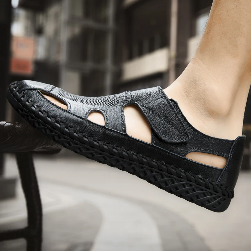 Сандалии мужские легкие дышащие Нескользящие Повседневная модная пляжная обувь