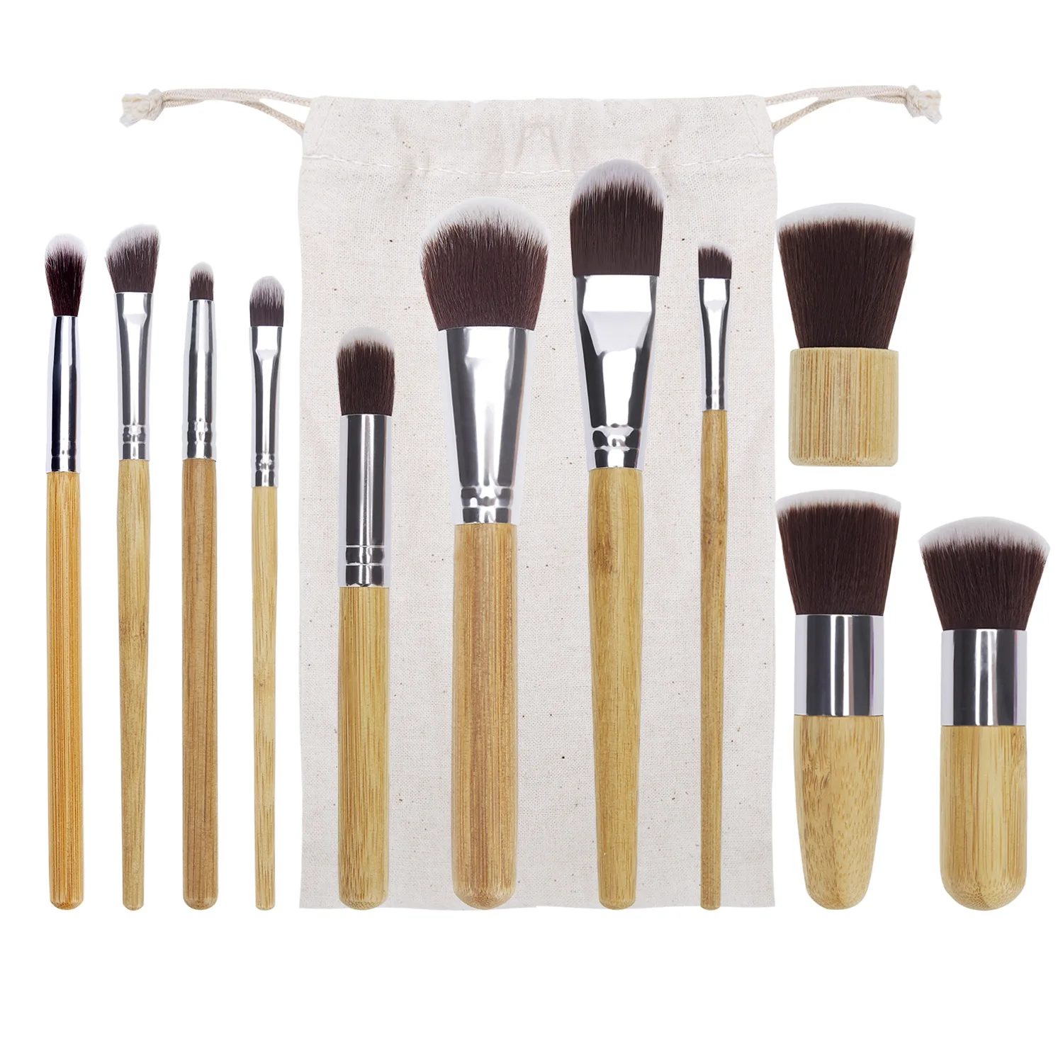 

11pcs Spiral Bamboo Handle Makeup Brushes Makeup Brushes Set Professional Foundation Powder Blush Eyeshadow Brush Cosmetic Tool