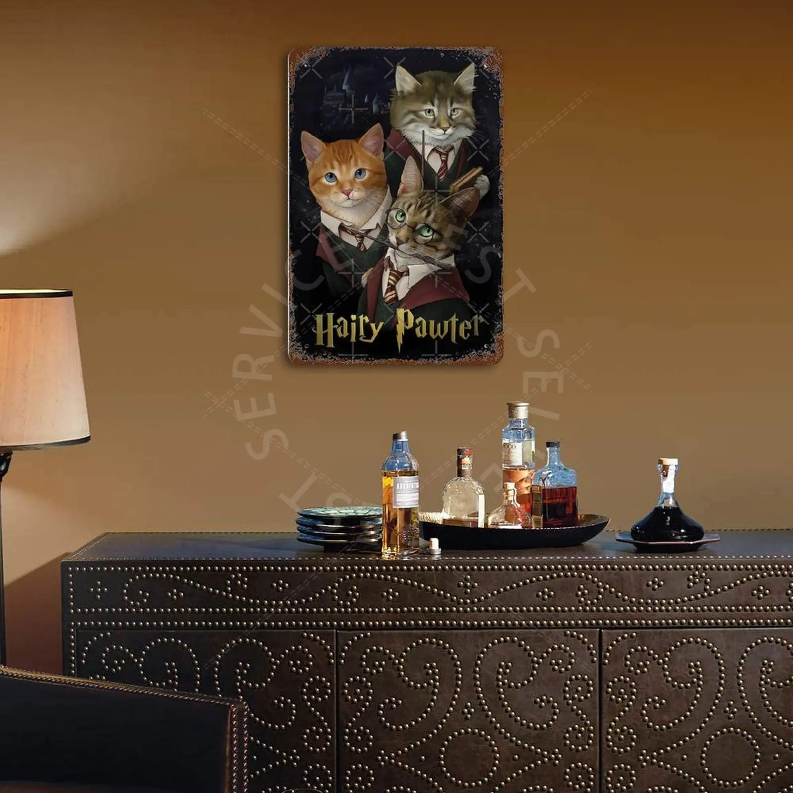 

Hairy Pawter Cat Vintage Metal Tin Sign Retro Poster Home Bar Decoration Iron Painting Pub Club Industrial Dcor